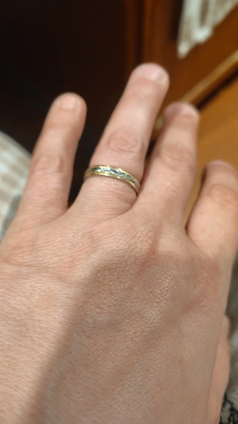 Two-Tone Gold and Silver Band Ring