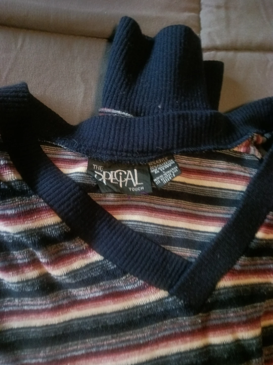 The Special Touch Striped V-Neck Sweater - photo 2