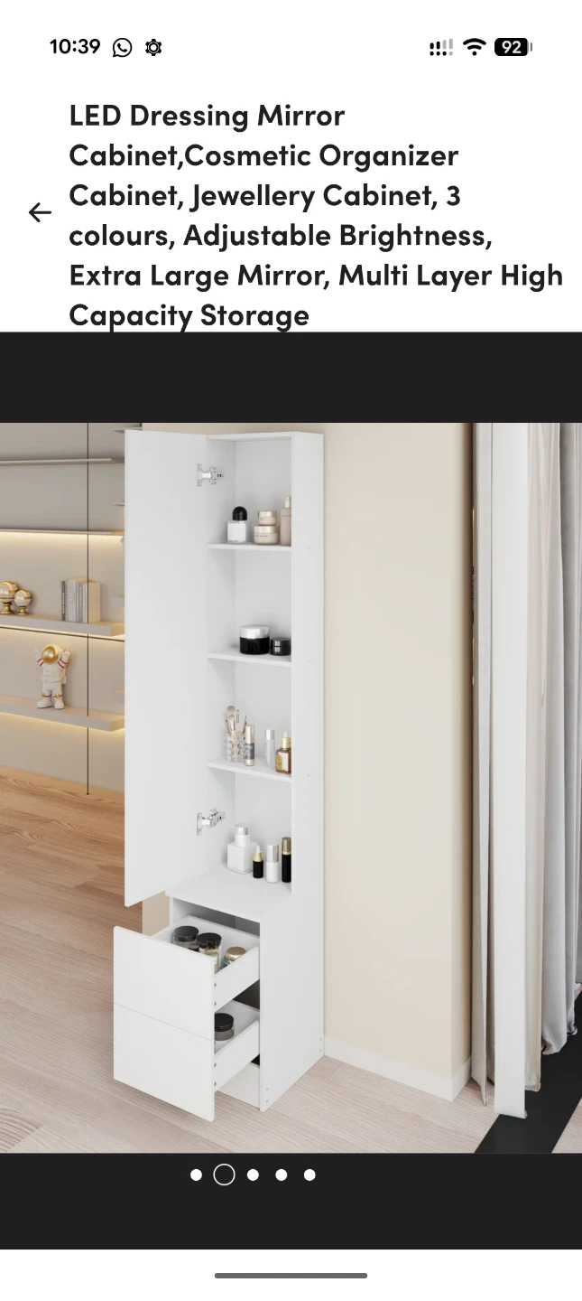 Brand New In Box- White LED Dressing Mirror and Storage Cabinet - photo 2