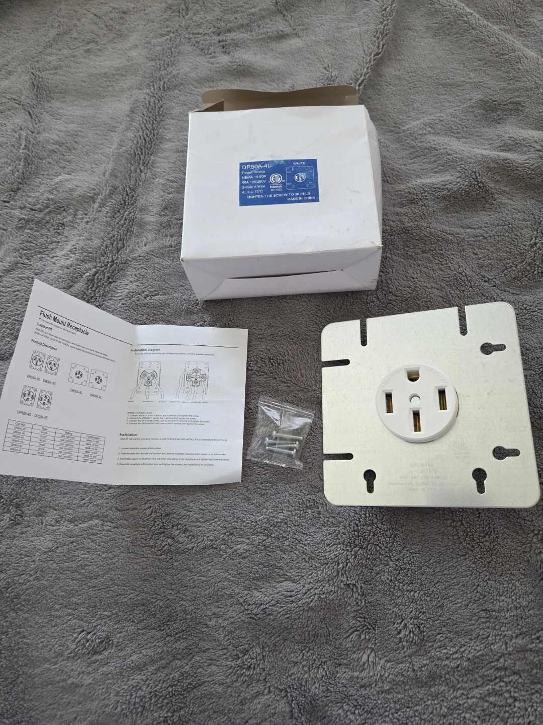 NEMA 14-50R Flush Mount Receptacle