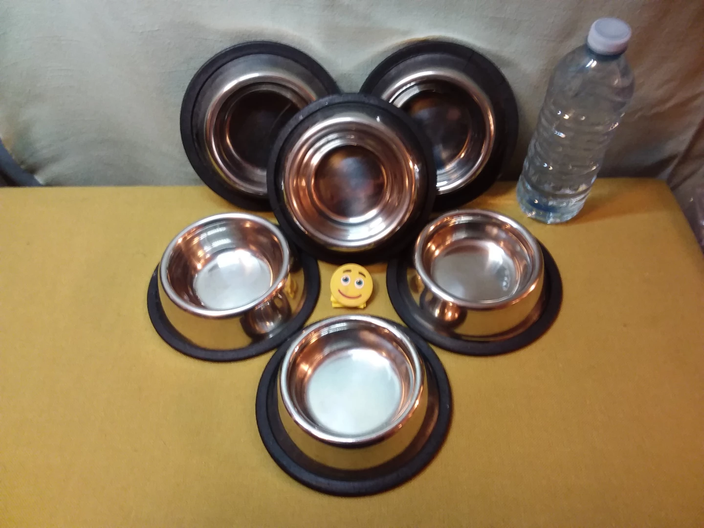 🏈 🐈 🍲 🐦 Like  🆕 Stainless Steel Pet Bowls w / Rubber Base 🍲 - photo 2