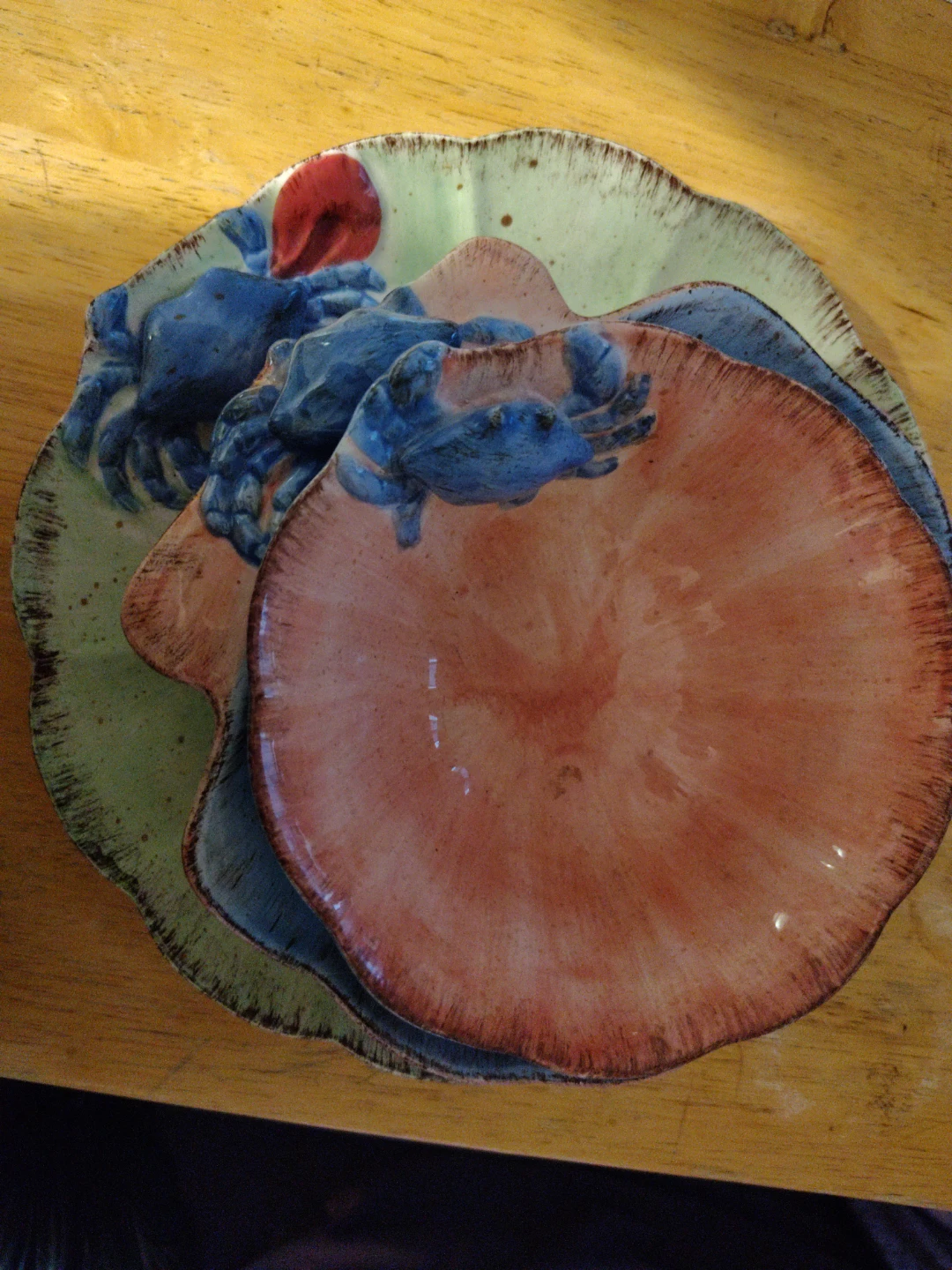 Set of 3 Ceramic Shell & Crab Dishes - photo 2