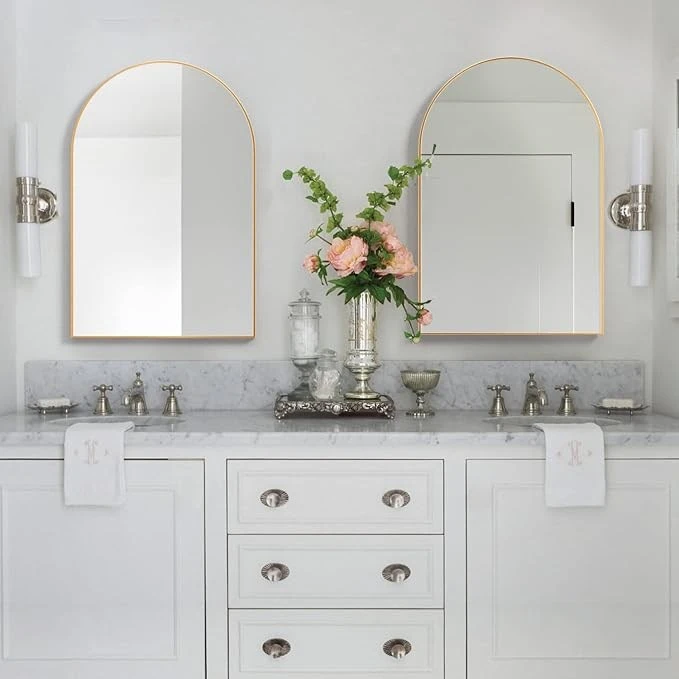 2 Arched Wall Mirror with Gold Frame - photo 4