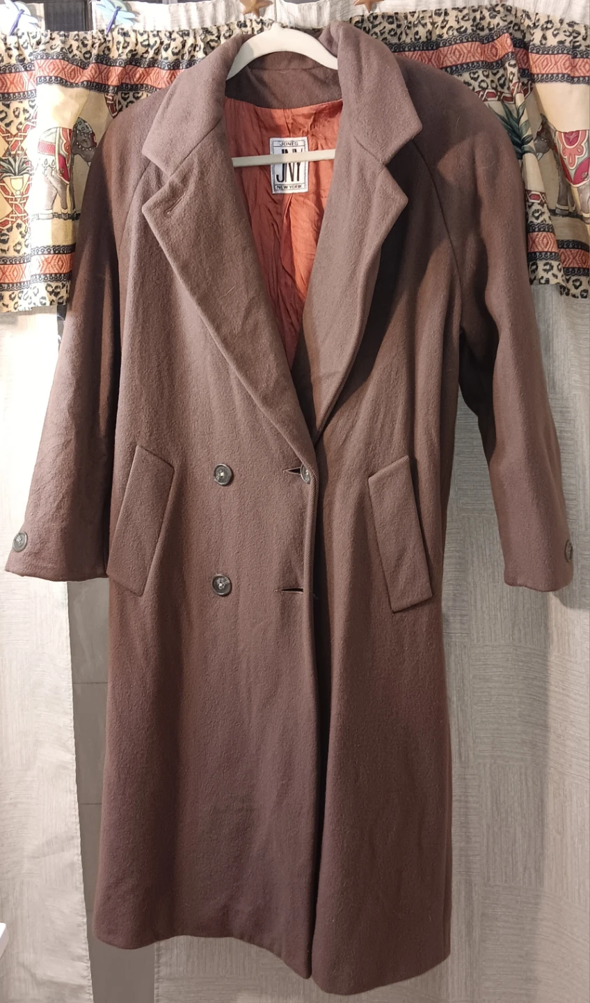 🔥 RARE FIND! Vintage Jones New York Brown LONG Wool Coat