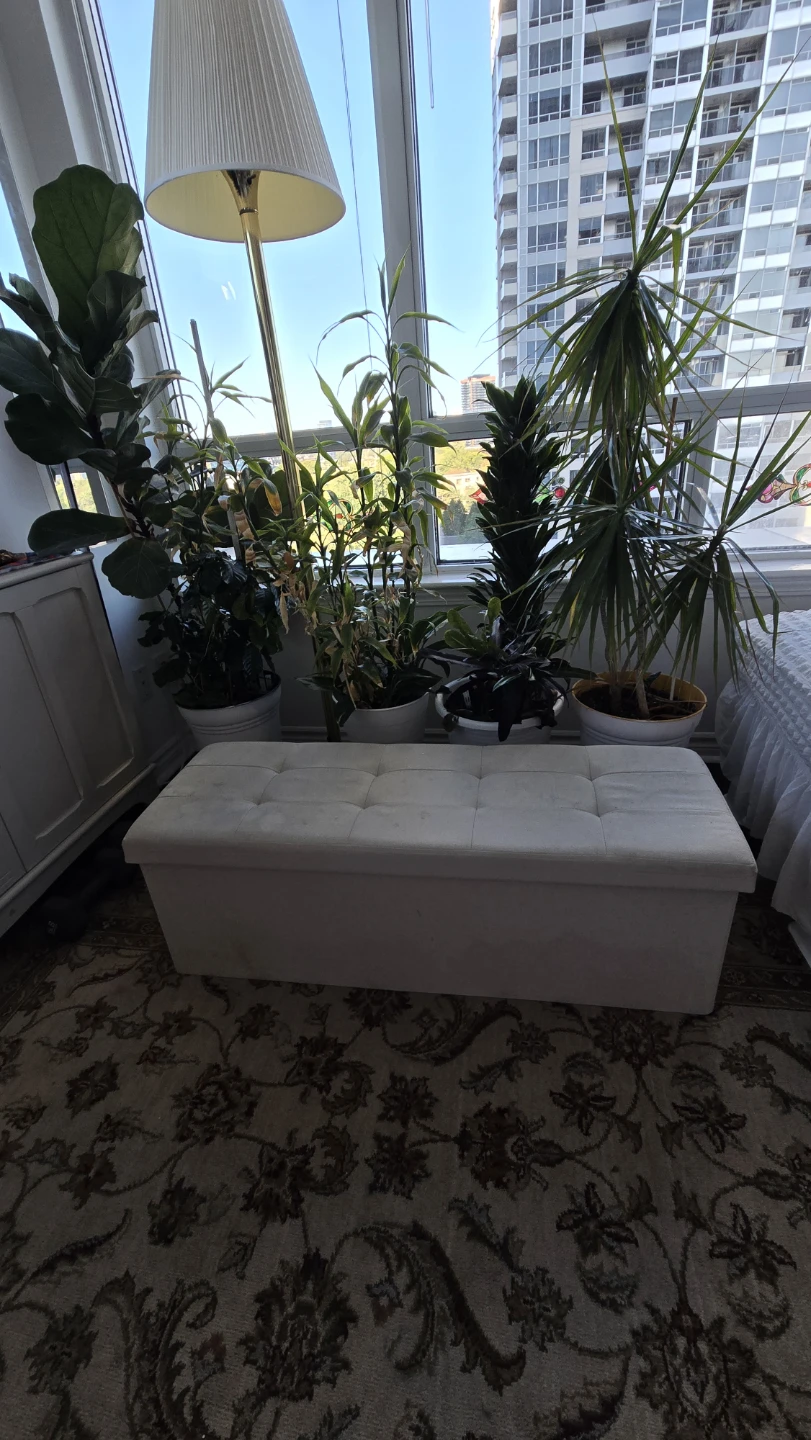 Beige foldable Fabric Storage Bench - photo 4