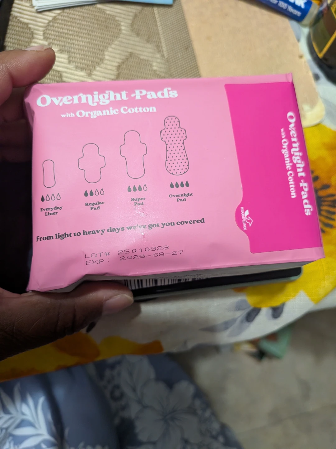 b-pure Organic Cotton Overnight Pads 6 Count - photo 2