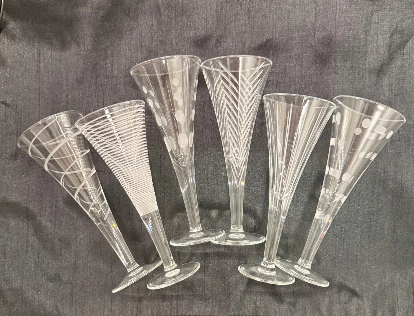 Set of 6 vintage champagne flutes