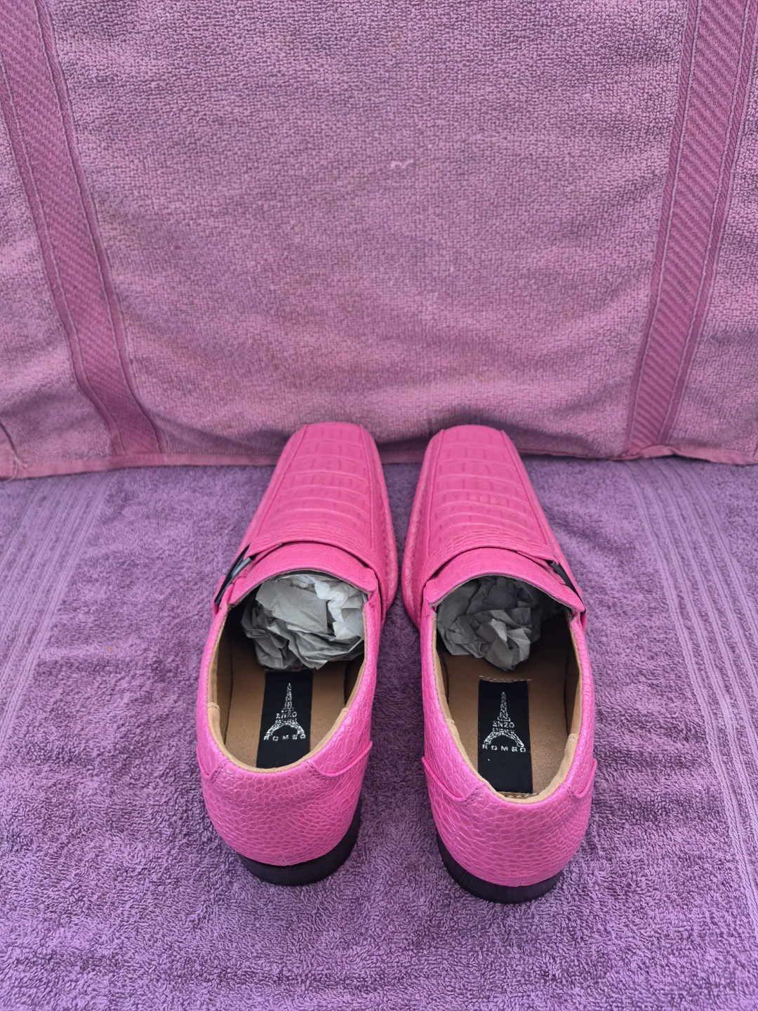 Pink Crocodile Print Loafer Shoes - photo 5