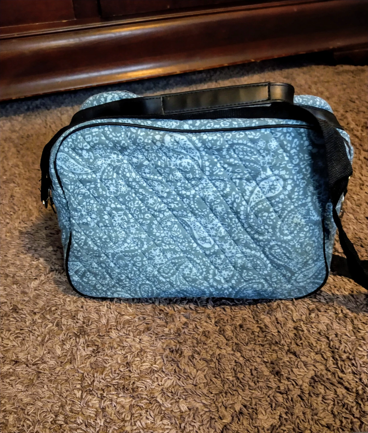 Blue and White Quilted Paisley 3 Piece Travel Set - photo 4