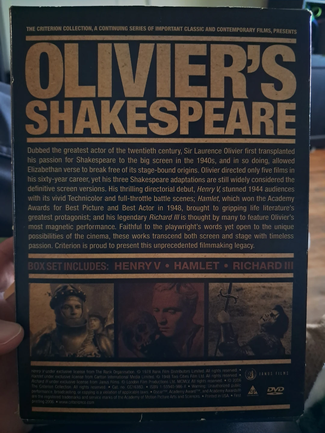 The Criterion Collection: Olivier's Shakespeare DVD Box Set - photo 2