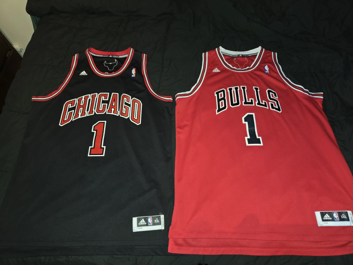 Two Derrick Rose Chicago Bulls Jerseys