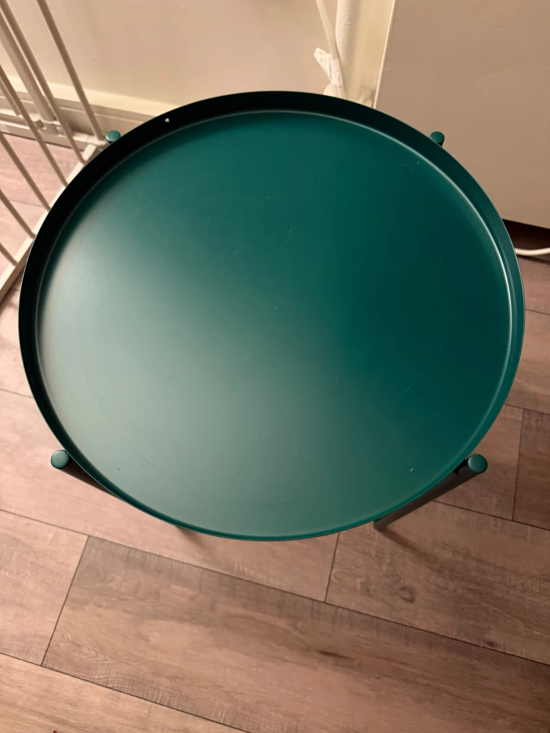 Dark Green Metal Tray Side Table - photo 2