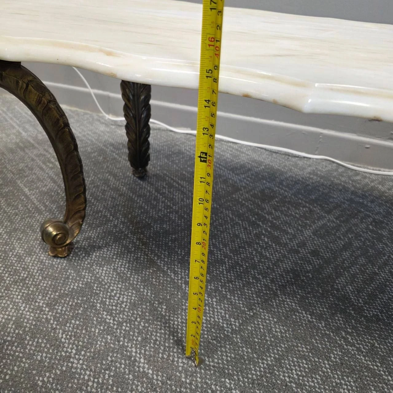 Large Vintage 60” Portuguese Marble Coffee Table – CSI Authentic - photo 2