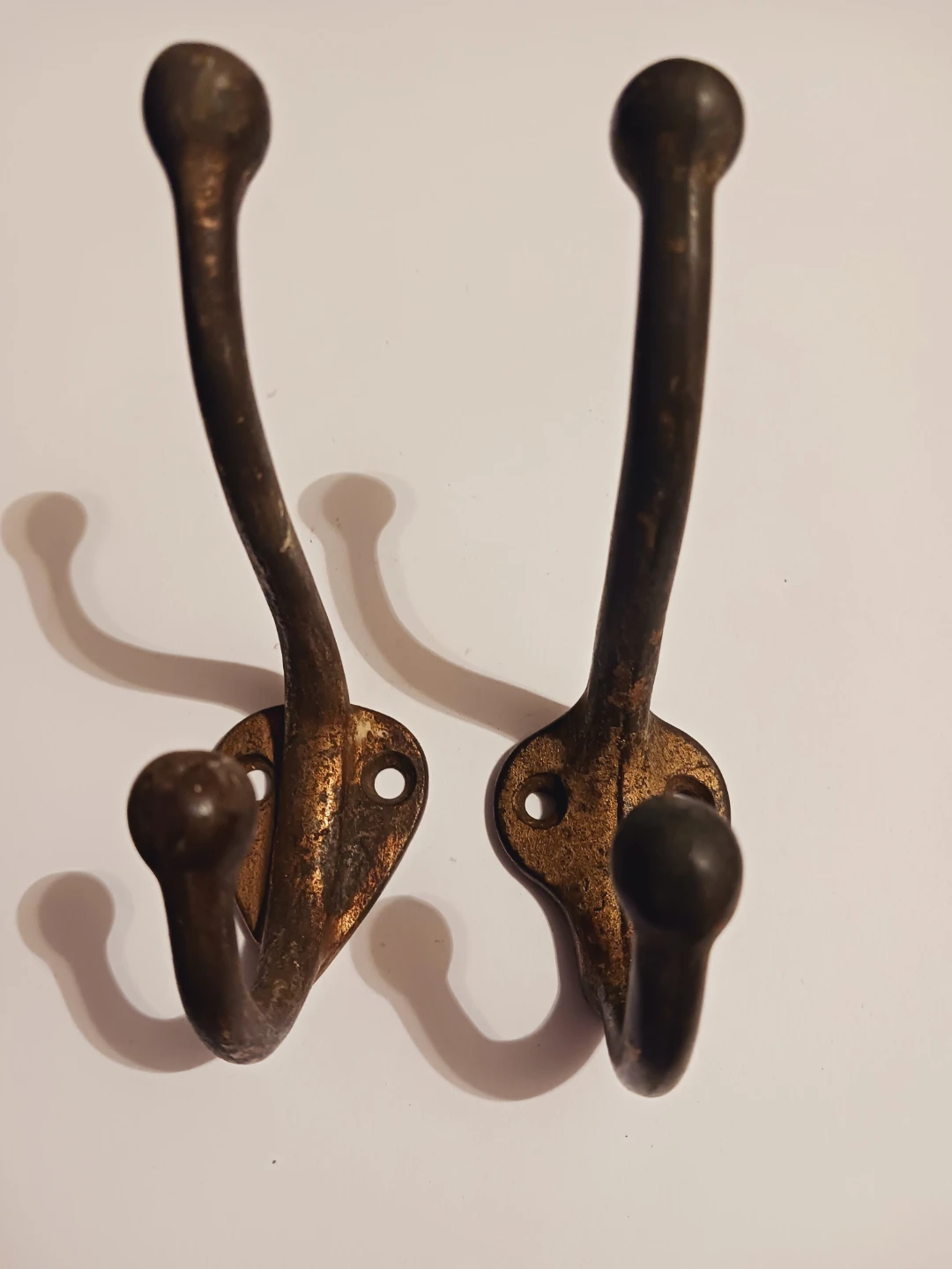 Two Vintage Metal Wall Hooks - photo 3