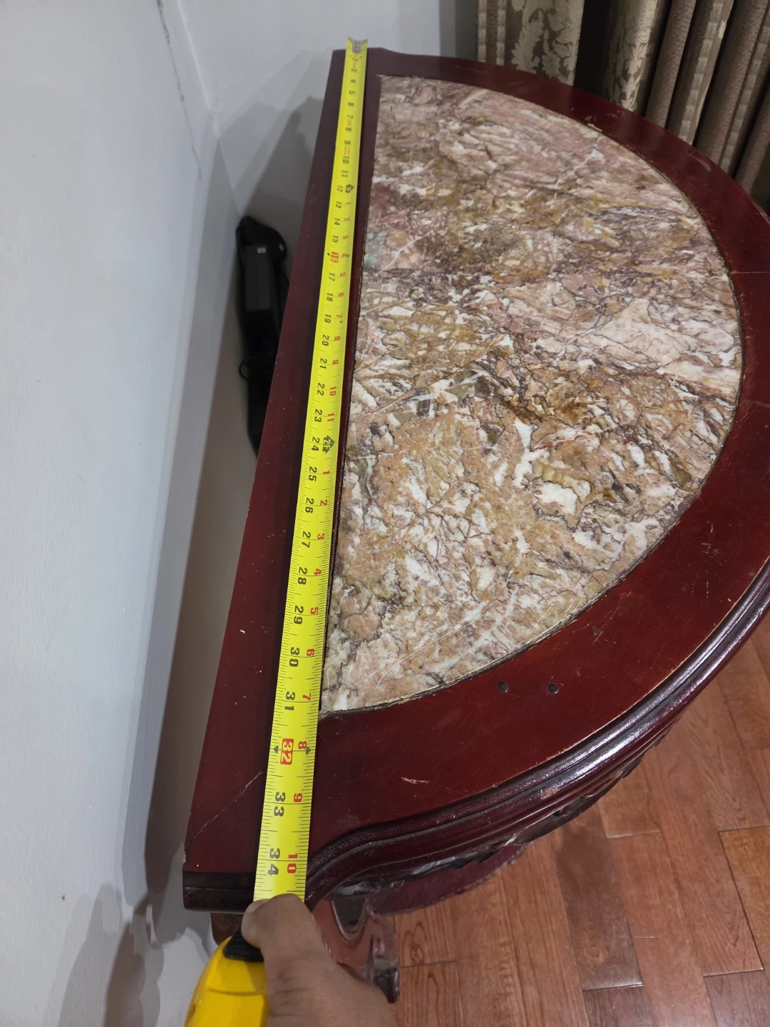 Half-Moon Console Table with Marble Top - photo 2