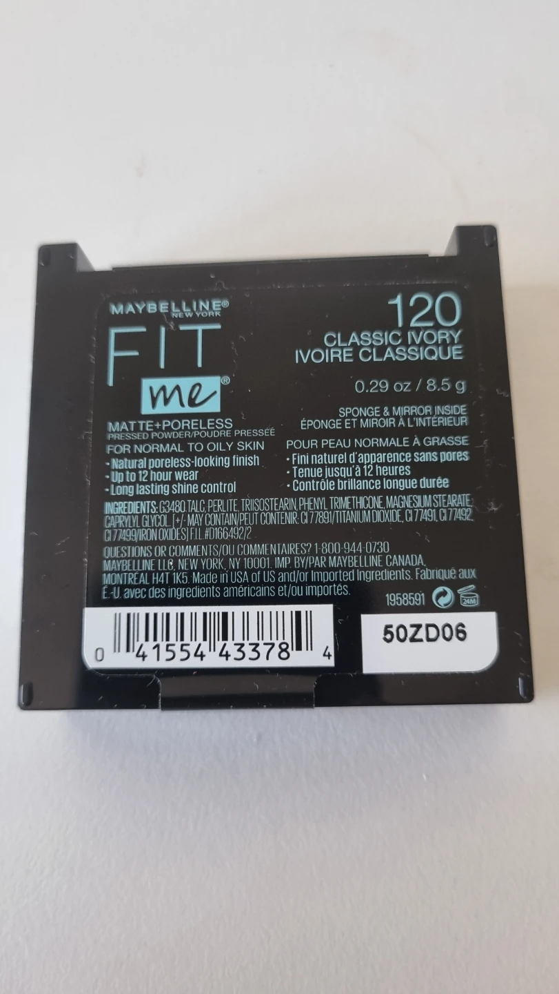 Maybelline Fit Me Matte+Poreless Powder 120 Classic Ivory - photo 2