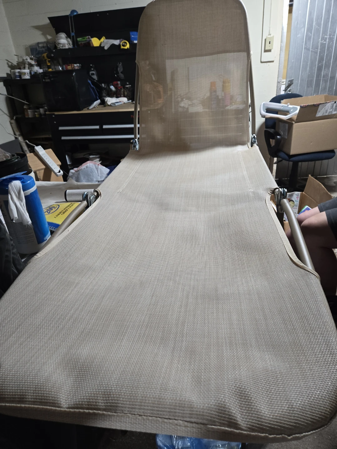 Tan Fabric Lounge Chair