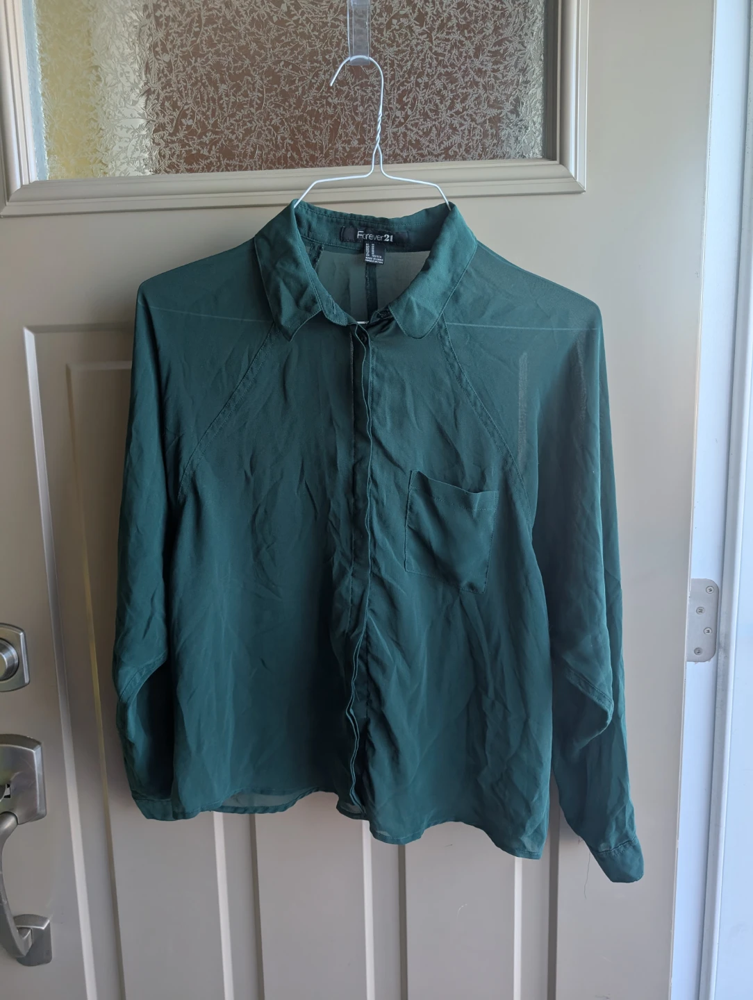 Forever 21 Sheer Green Blouse