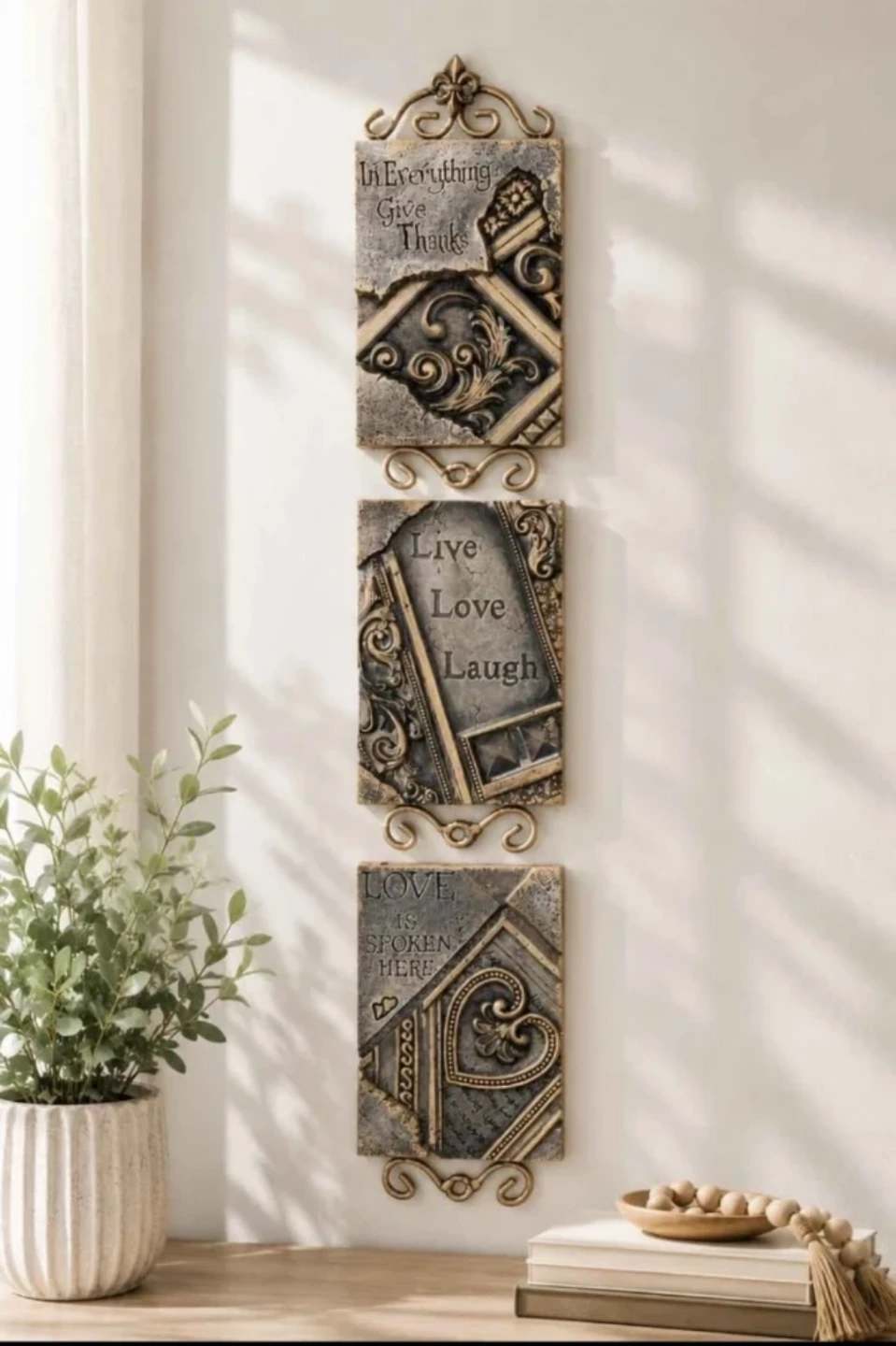 Set of 3 Decorative Wall Plaques 🏈