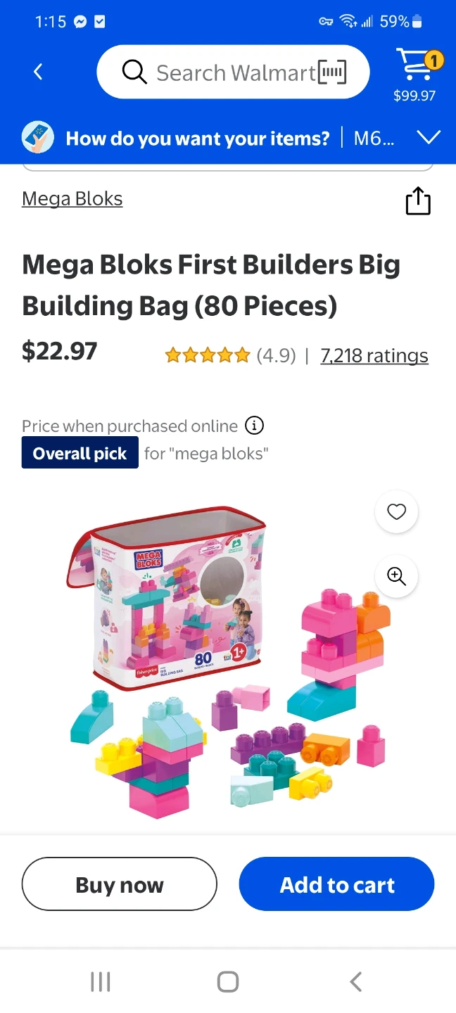2 for $25 Mega Bloks First Builders Big Building Bag (80 Pieces) - photo 2