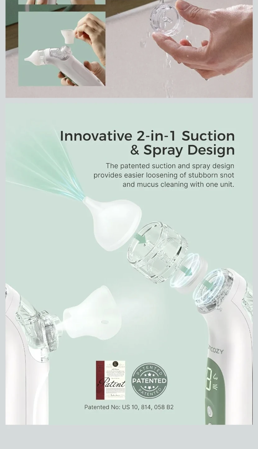 New Momcozy Electric Baby Nose Sucker for Baby, Dual-Action Mist - photo 4