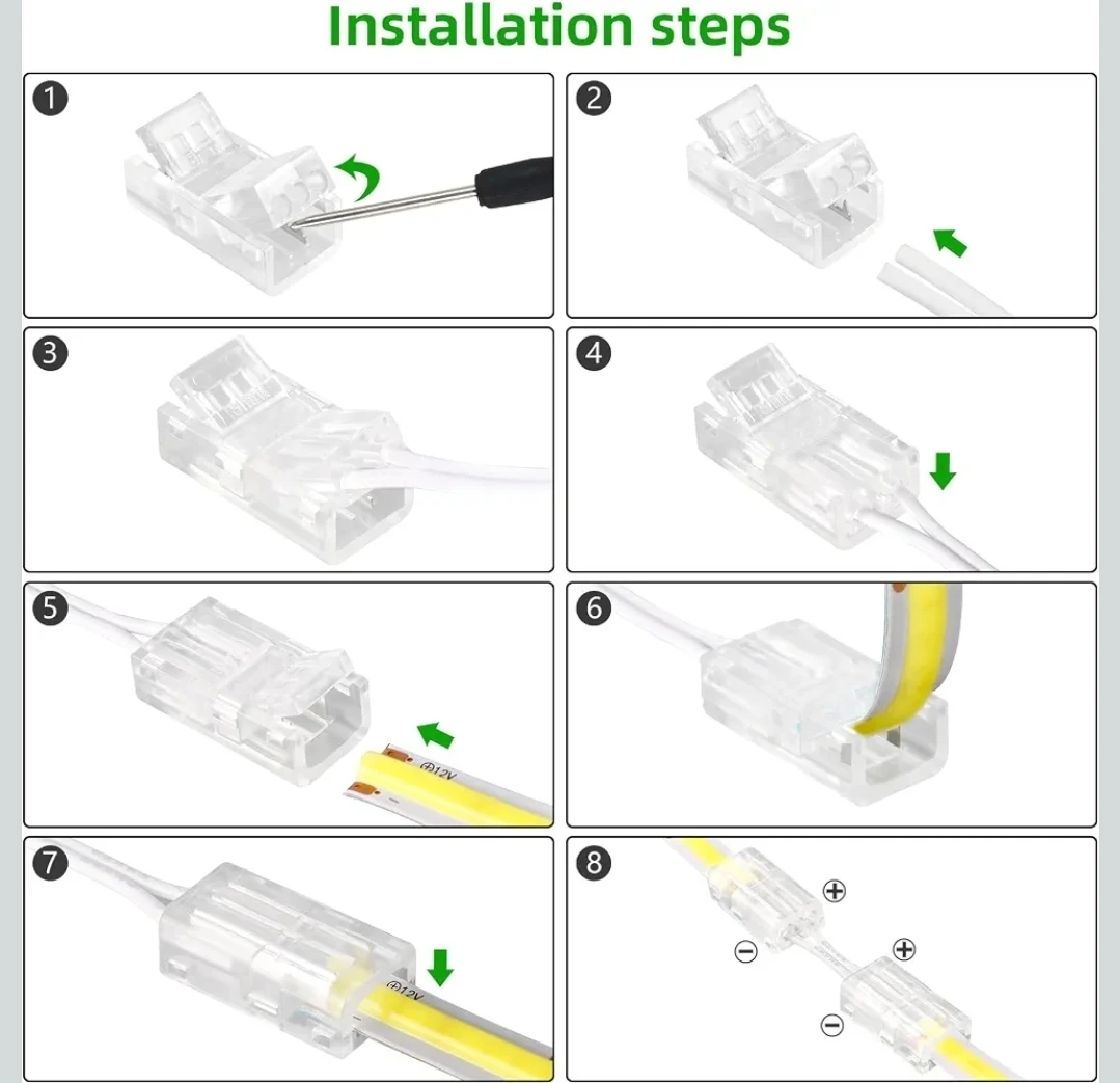 8mm 2-Pin COB LED Connector Kit - photo 5