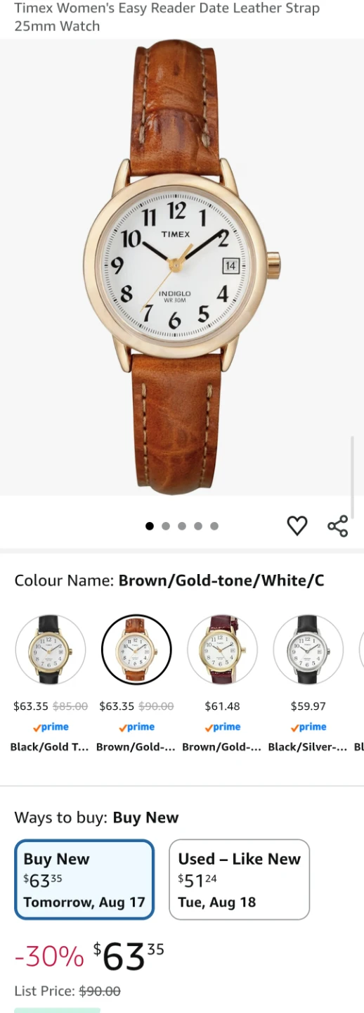 Women's TIMEX Leather Watch - photo 3