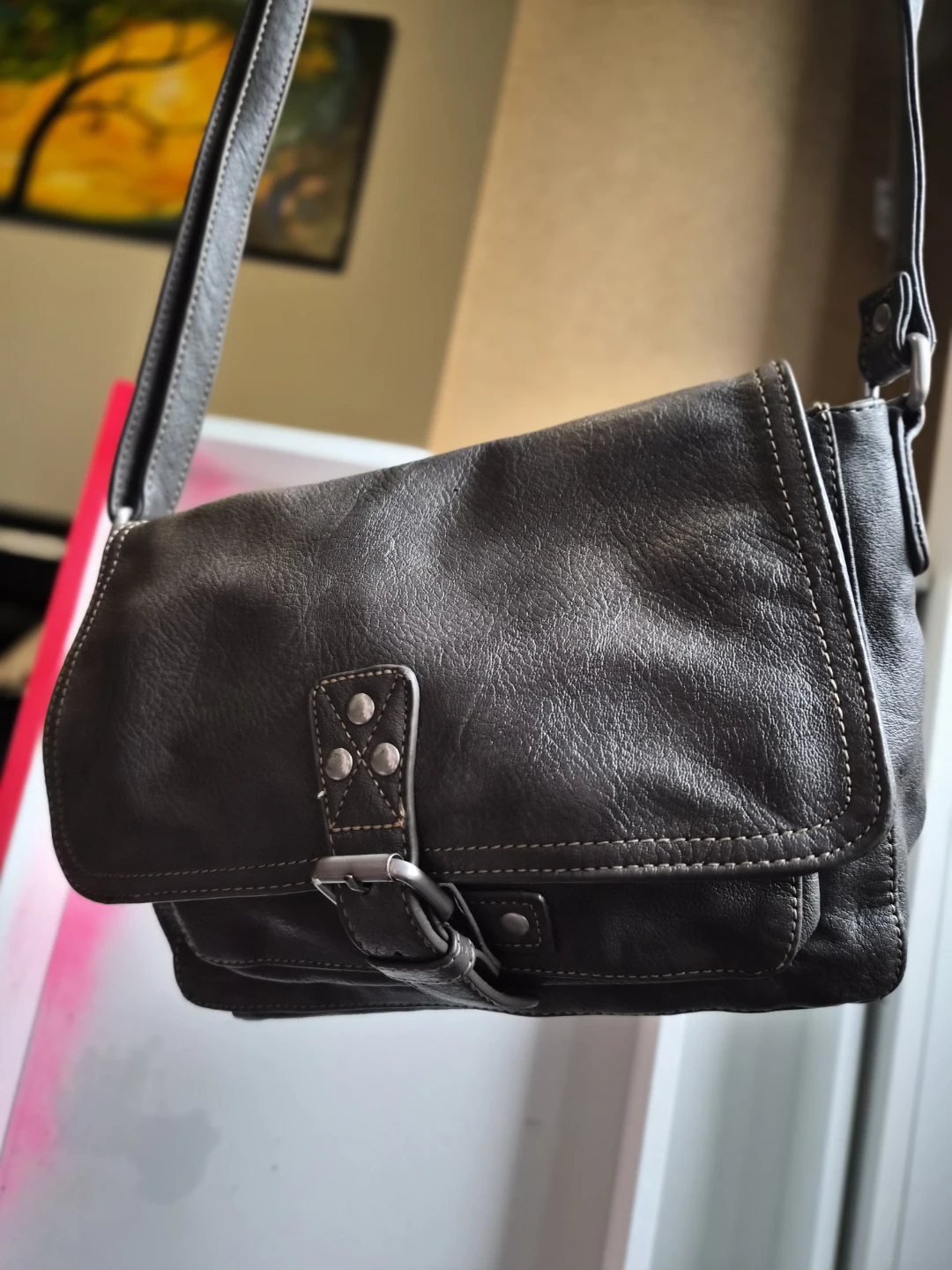Vintage-Style Grey Brown Crossbody Purse – Retro Shoulder Bag - photo 3