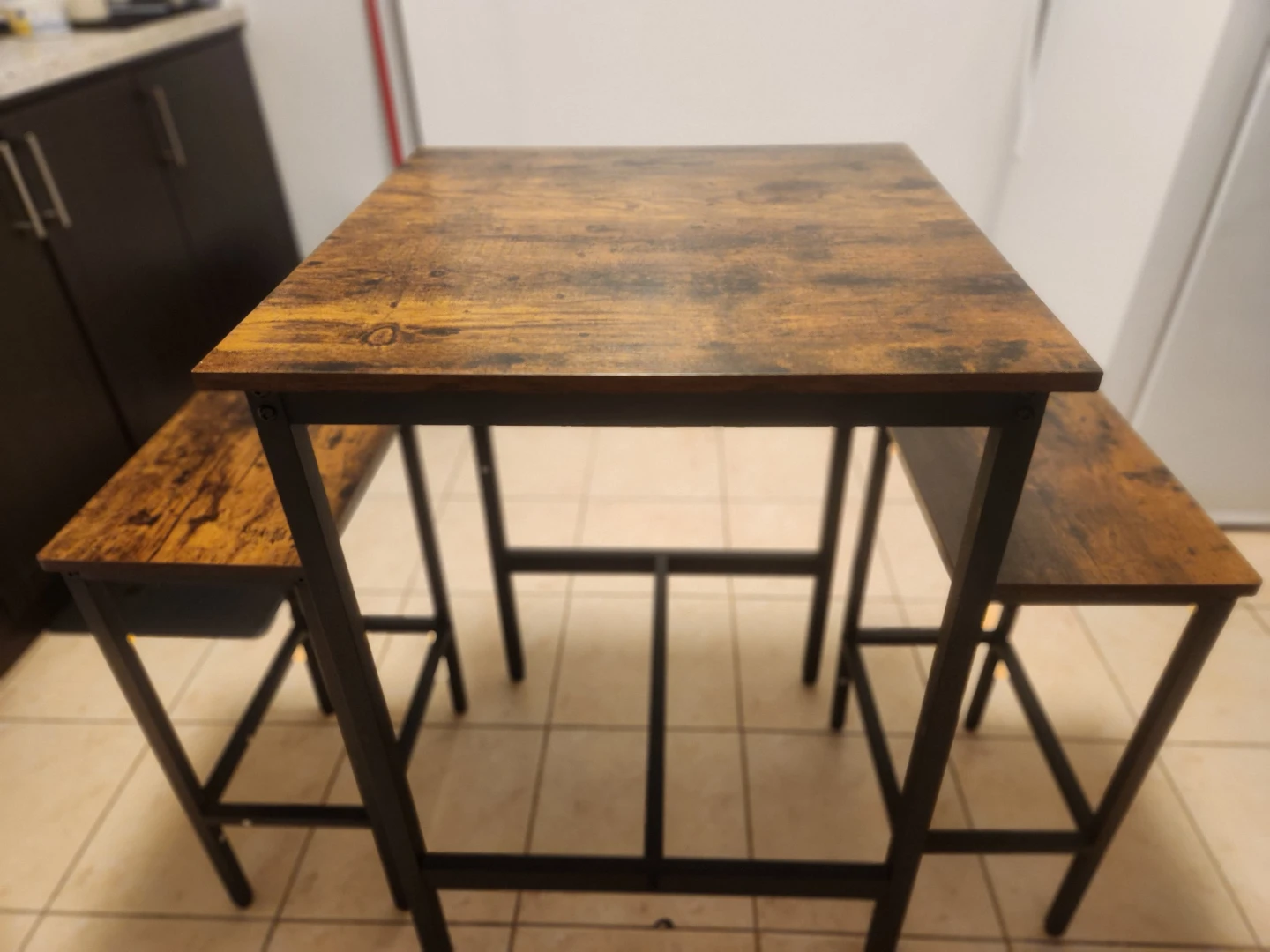 Industrial Style Bar Table and Stools Set