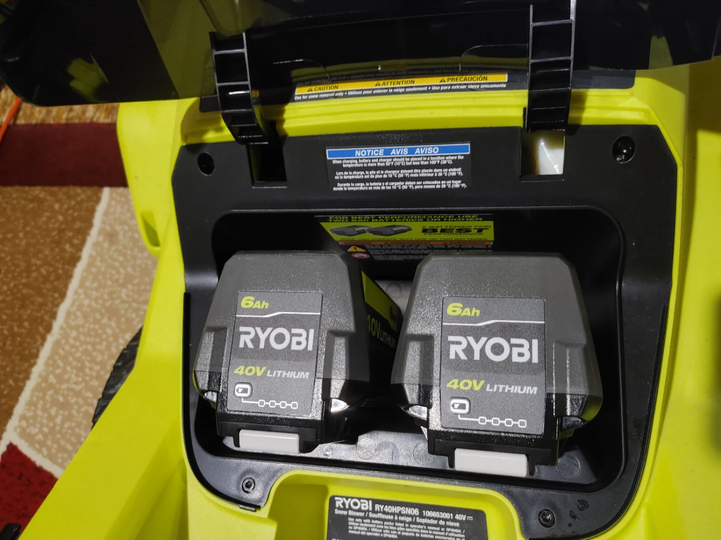 Ryobi 40V HP Brushless 21" Snow Blower w/ 2x 6Ah Batteries - photo 5