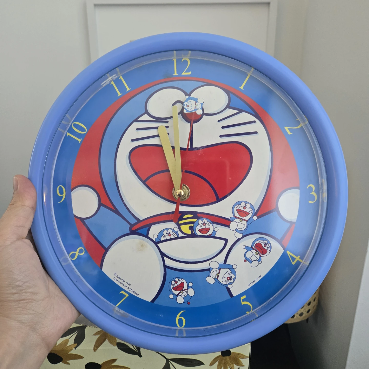 Vintage 1970s Doraemon blue wall clock