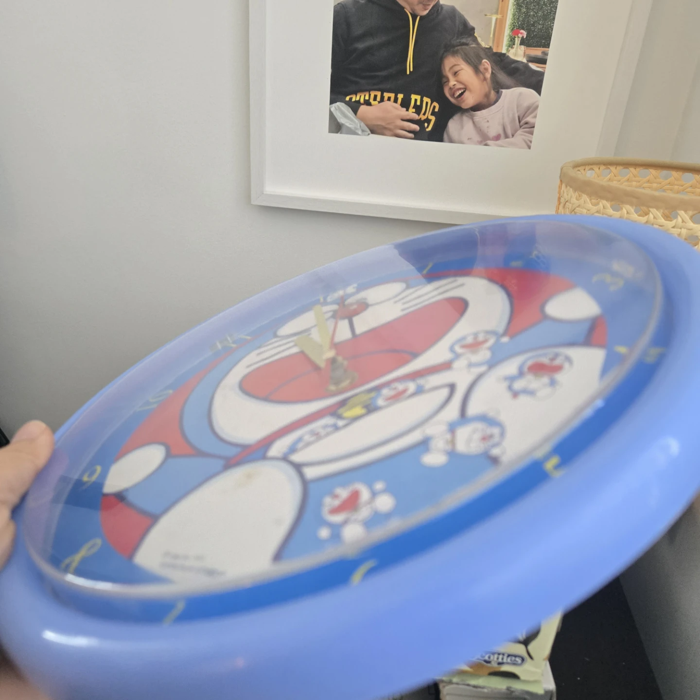 Vintage 1970s Doraemon blue wall clock - photo 3