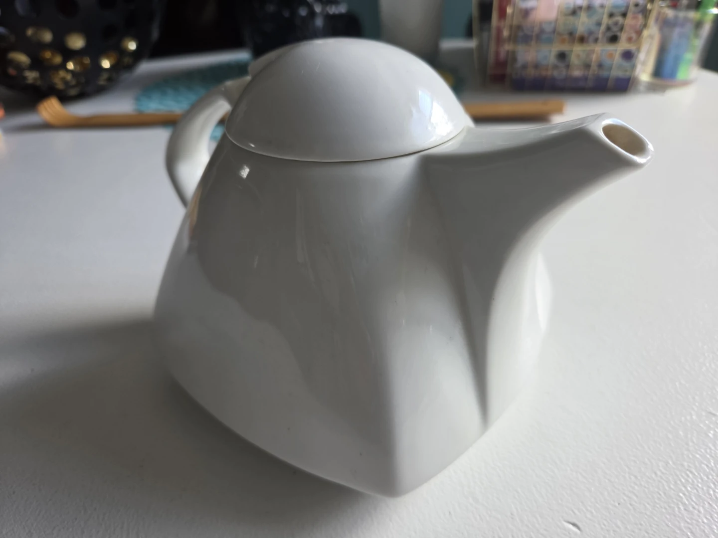 Modern White Ceramic Teapot
