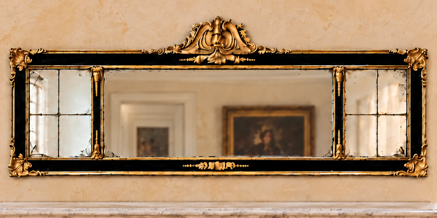 Restored Vintage 1930s Parisian style mirror 48 lx 15 h - photo 2