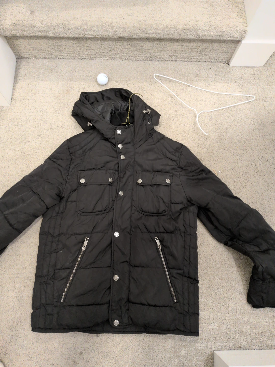 H&M Black Puffer Jacket Size 38R