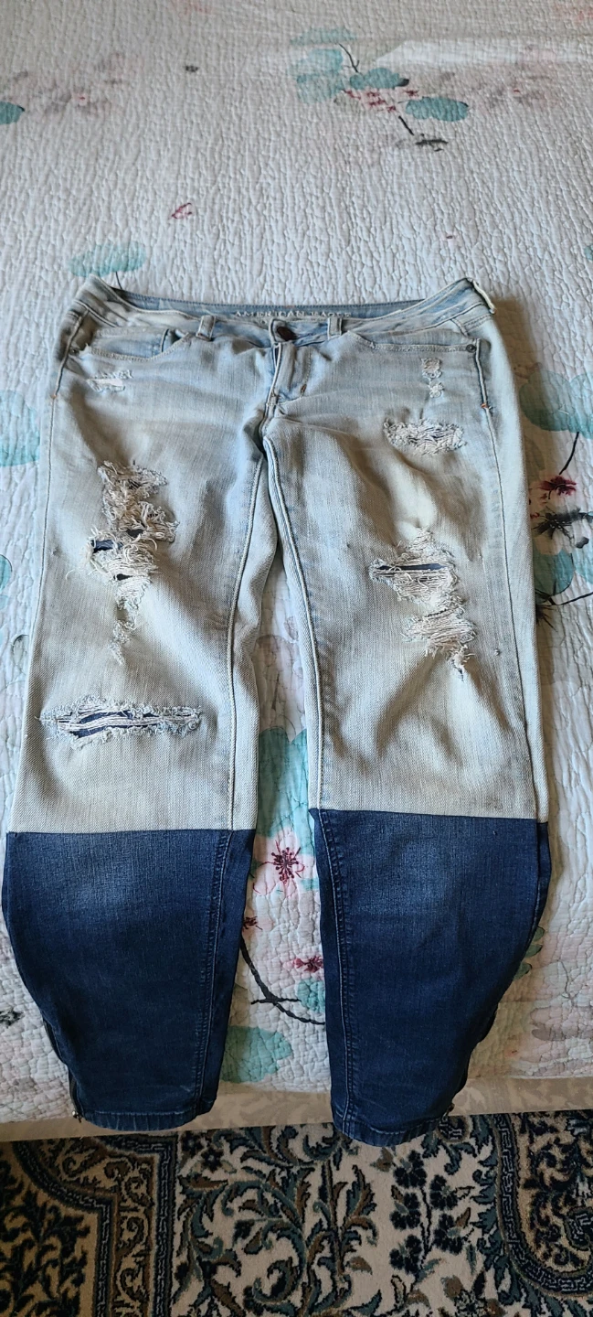 American Eagle Two-Tone Skinny Jeans Size 6 - photo 2