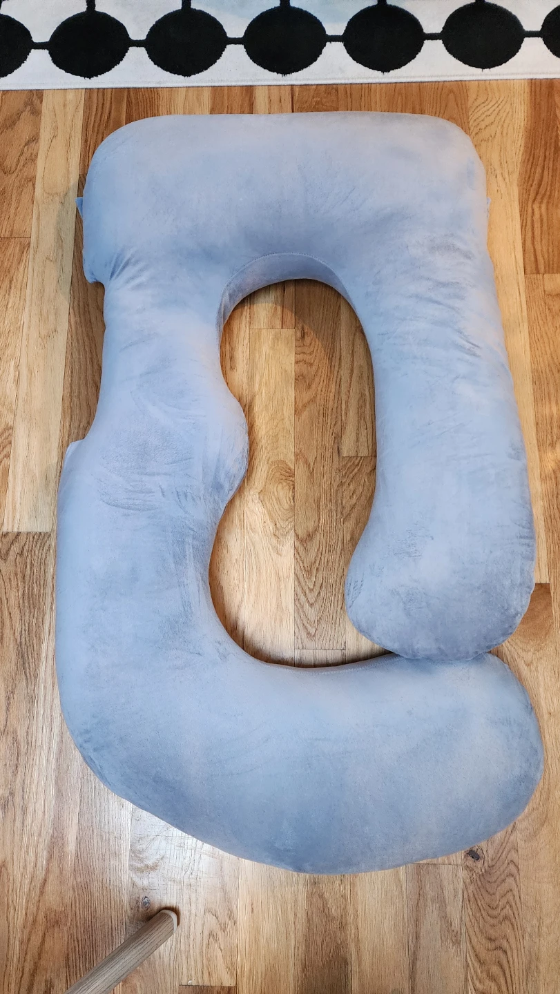 Light Blue C-Shaped Pregnancy Pillow