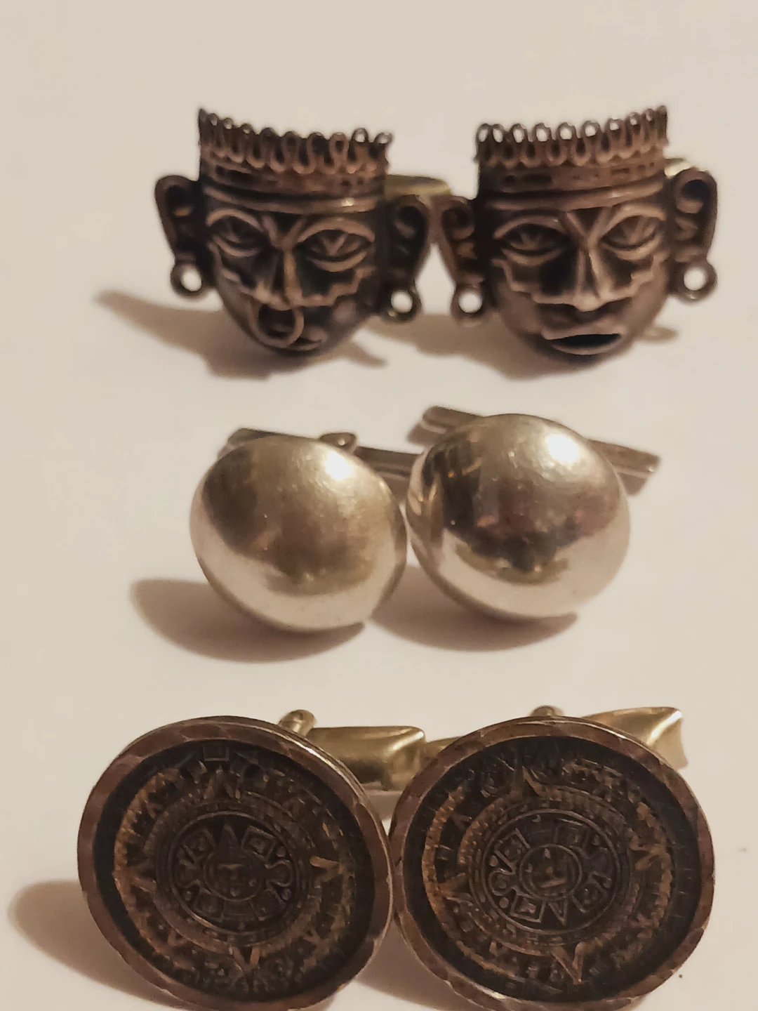 Lot of 3 Pairs of STERLING SILVER 925 CUFFLINKS - photo 4