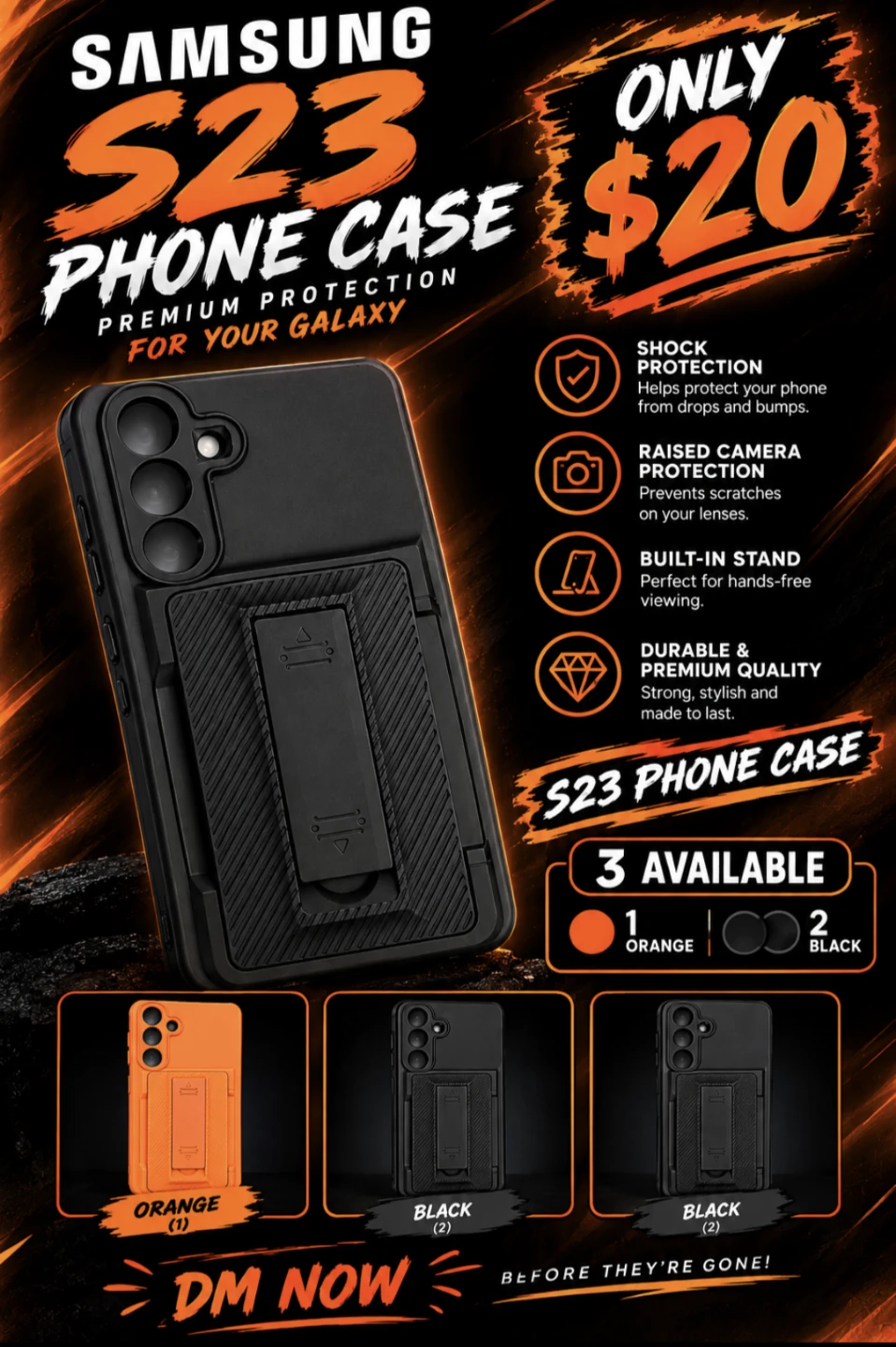 Samsung Galaxy S23 and S24 Ultra Phone Case with Stand