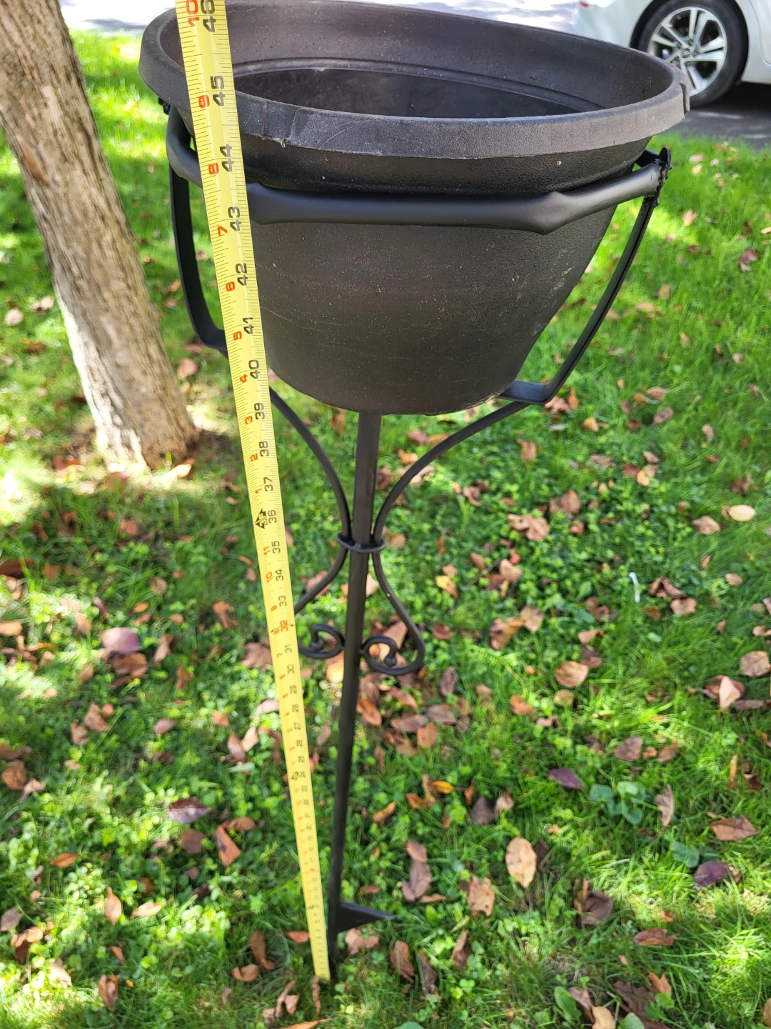 Black Metal Plant Stand with Pot - photo 4