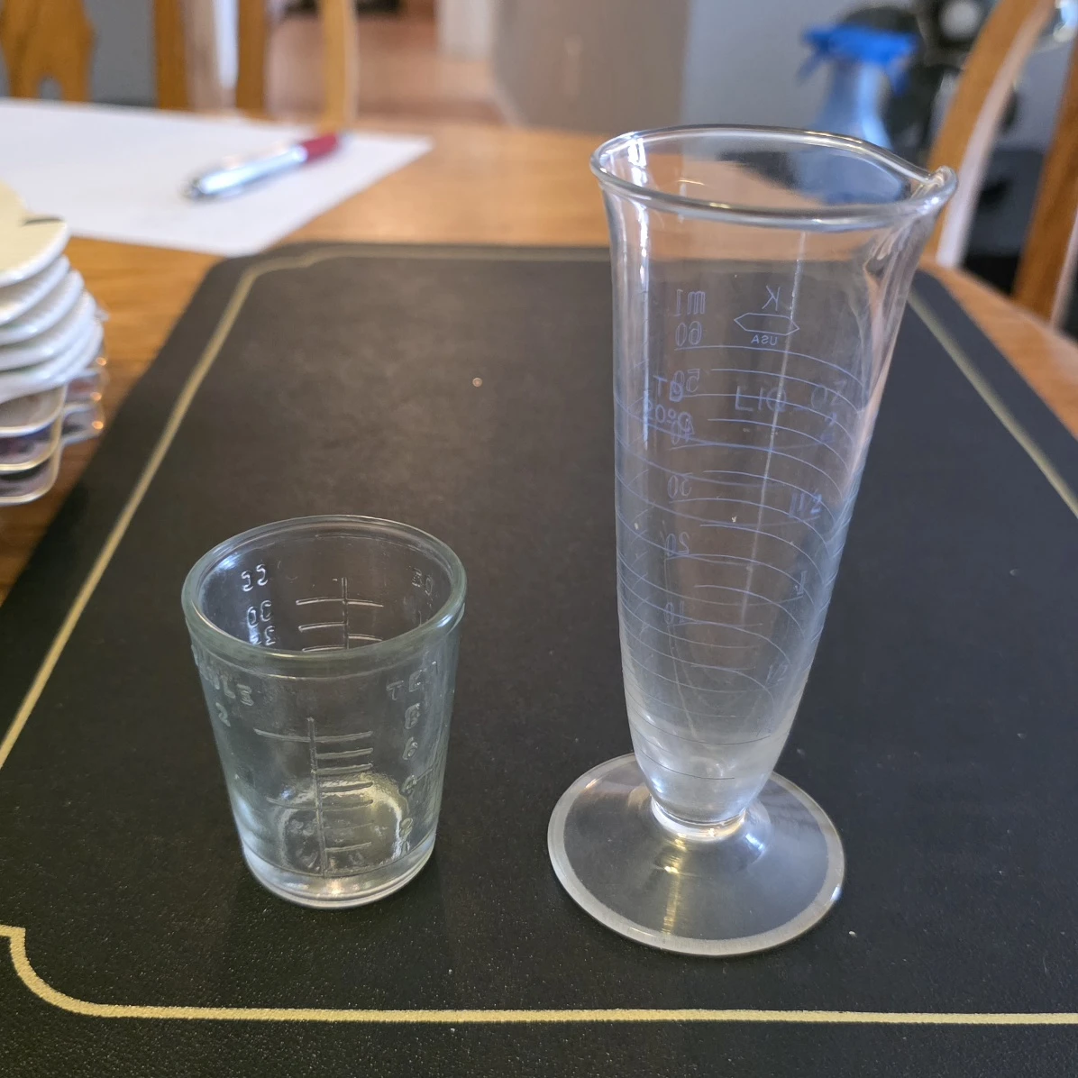 Vintage Apothecary Glass Measure Set - Kimble Conical & Cup Lot