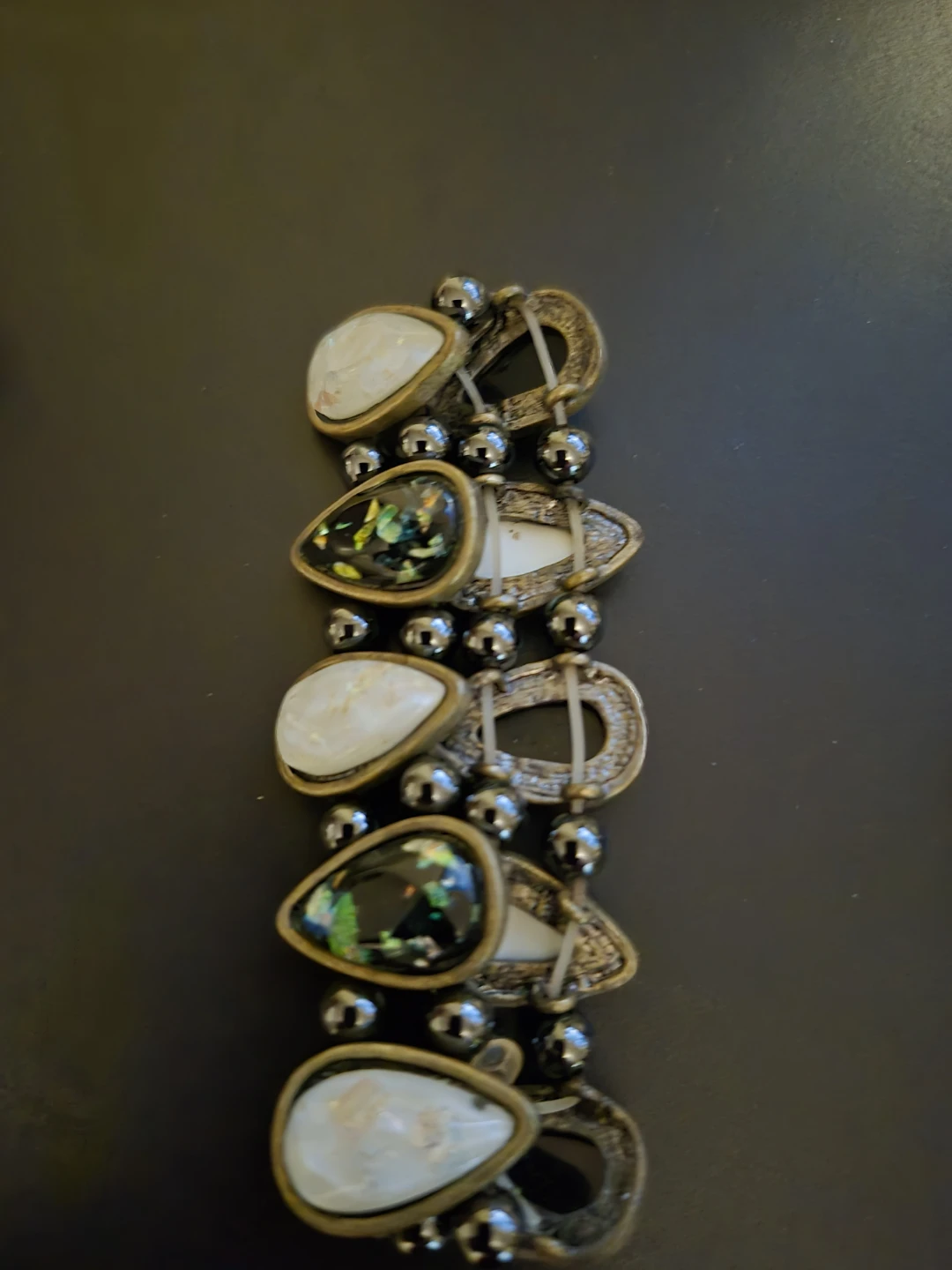 Teardrop Stone and Bead Bracelet