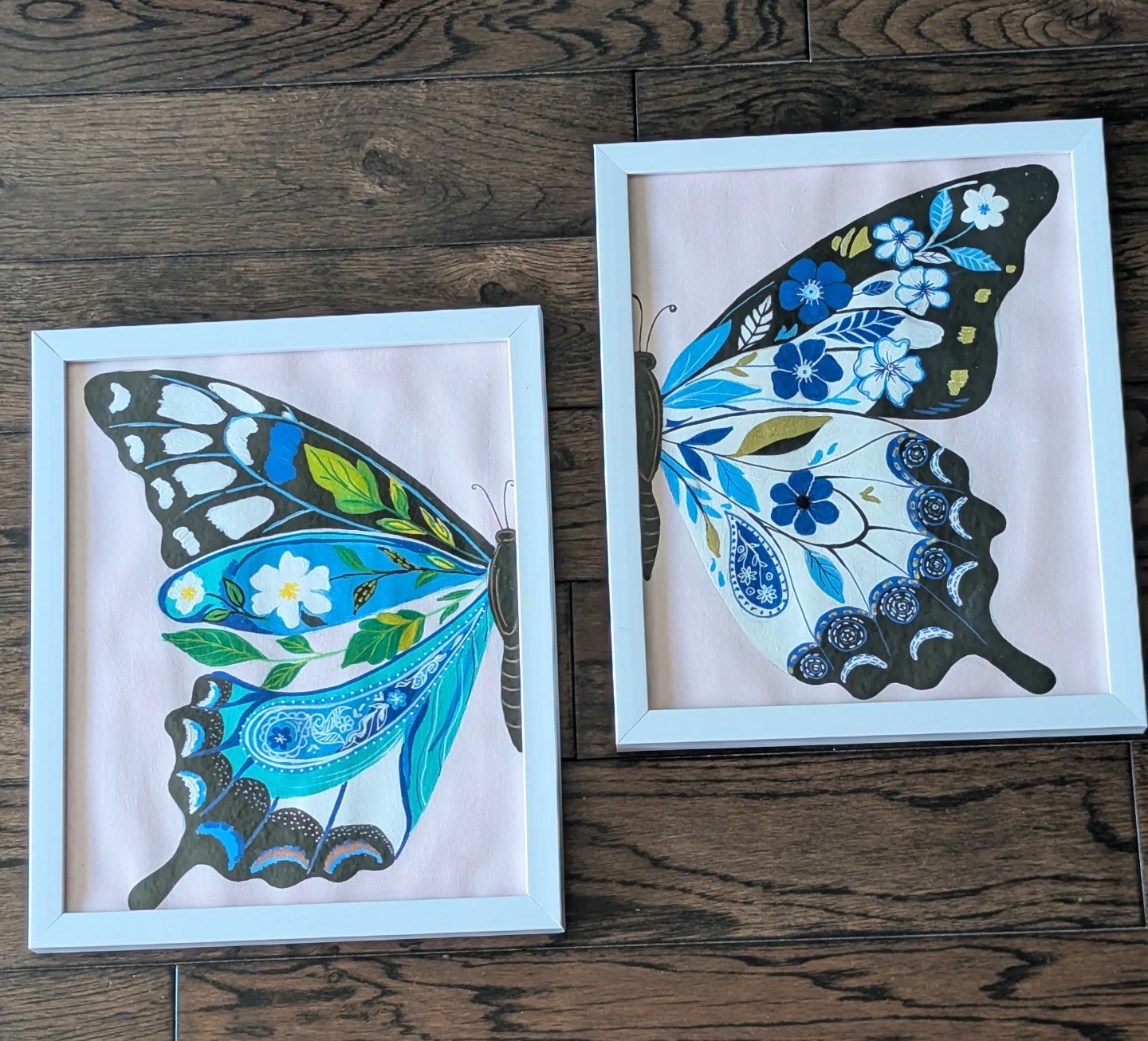 Set of butterfly painting