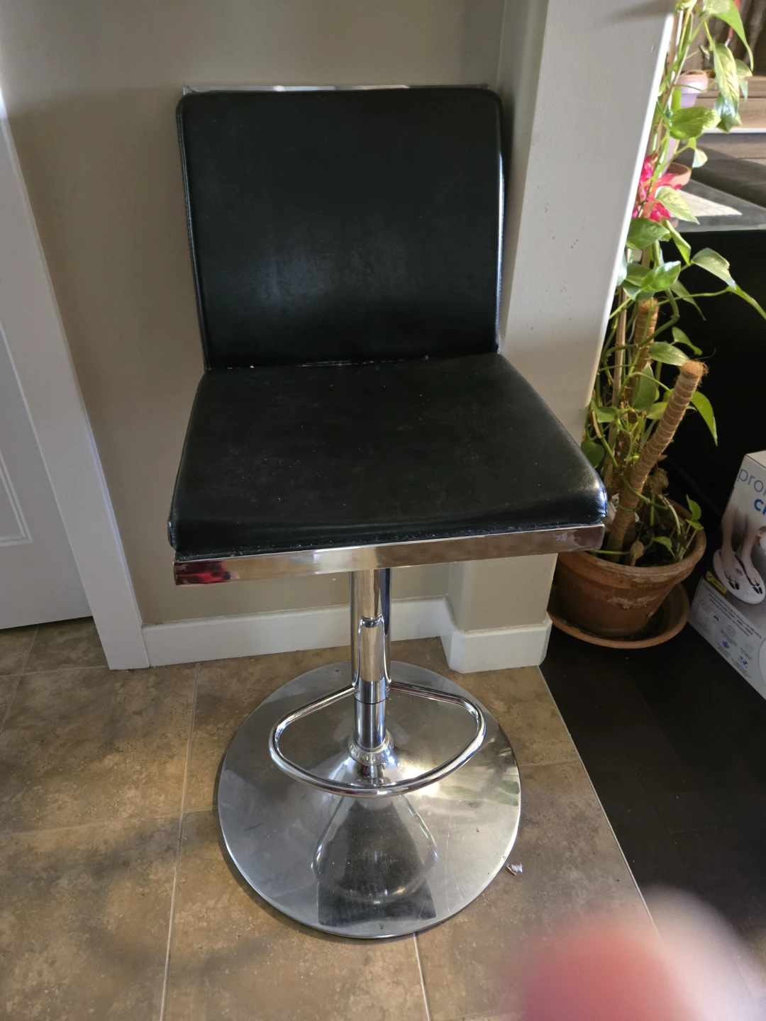 Adjustable Black Bar Stool