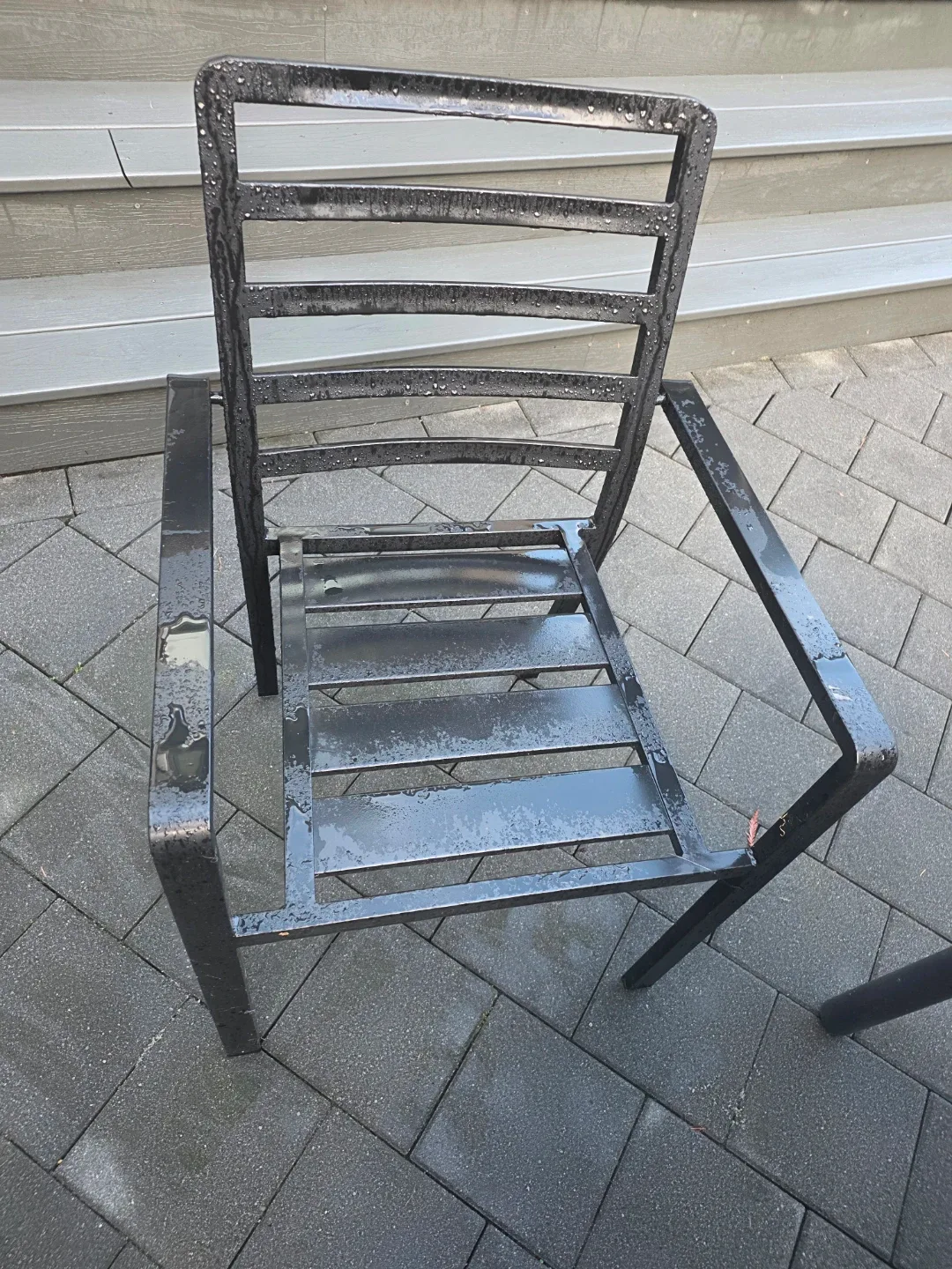 Black Metal Patio Dining Set - photo 2