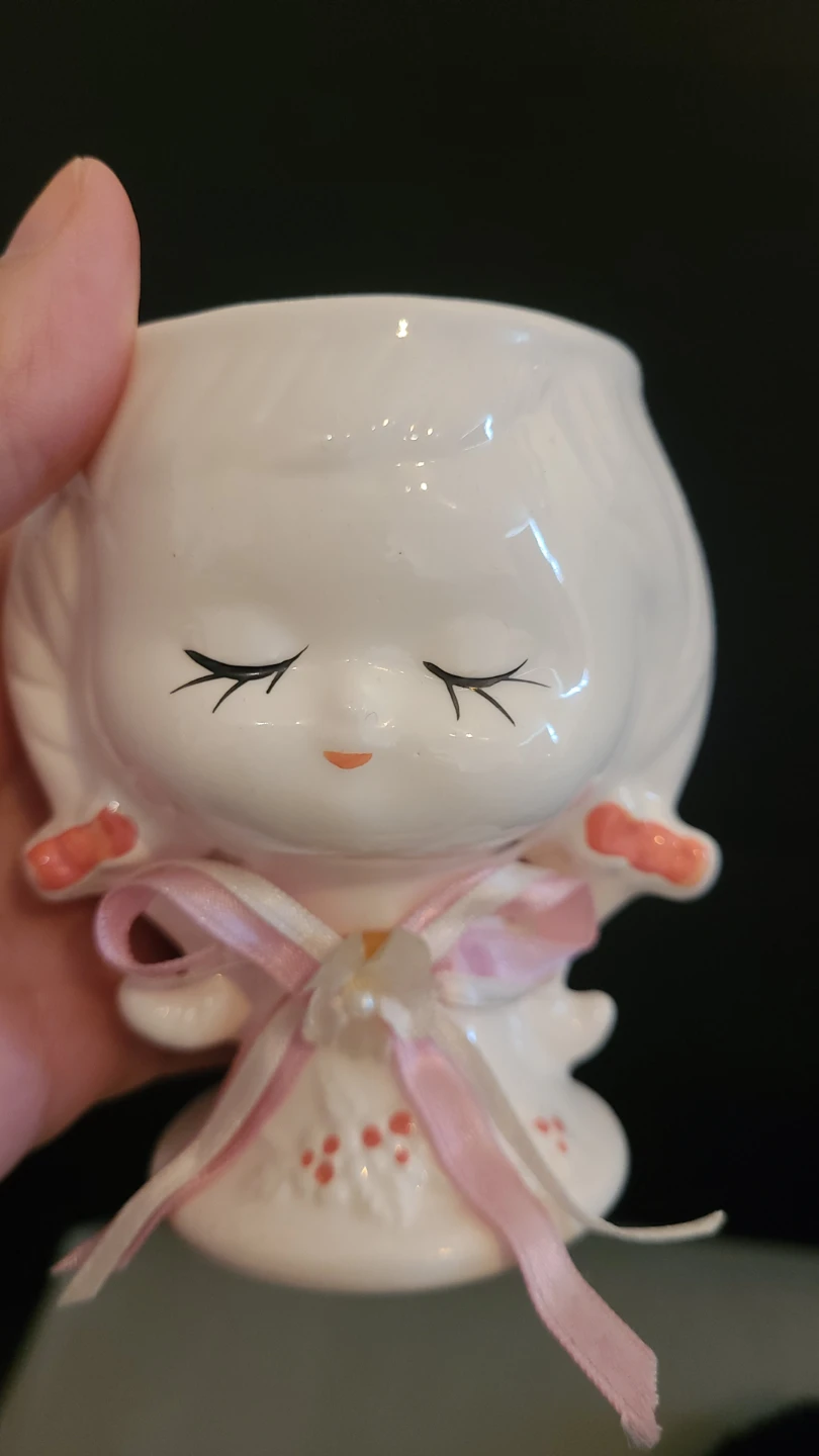 Vintage Ceramic Girl Planter