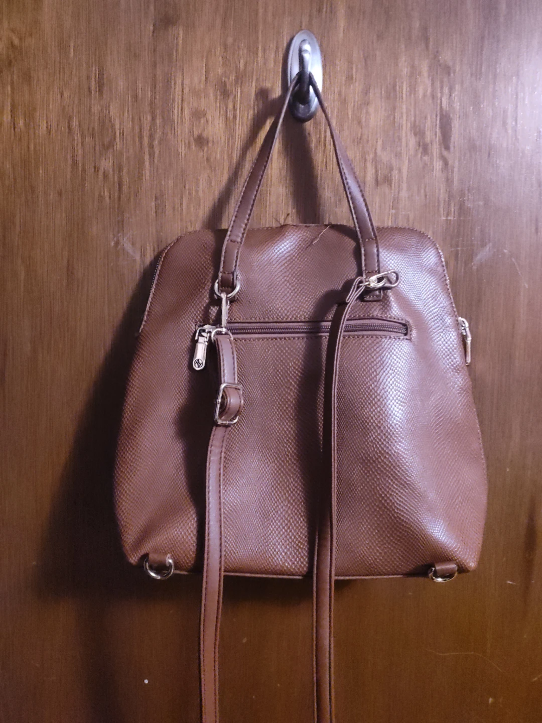 Adrienne Vittadini Brown Faux Leather Backpack - photo 2