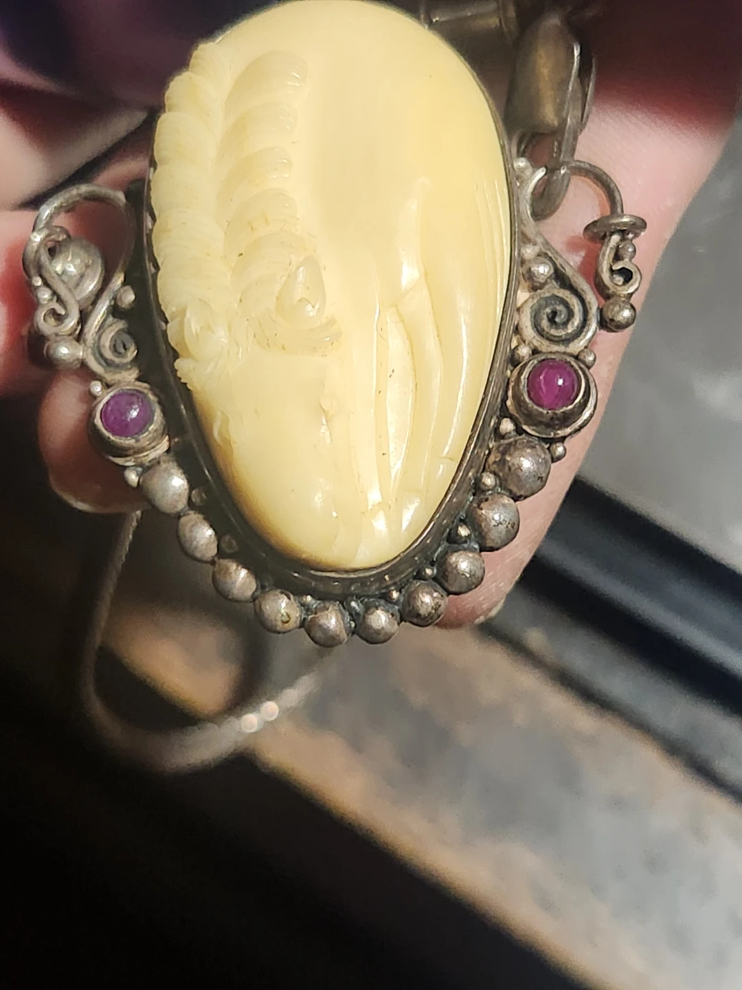 Sajen 925 Sterling Silver Carved Pendant Necklace - photo 5