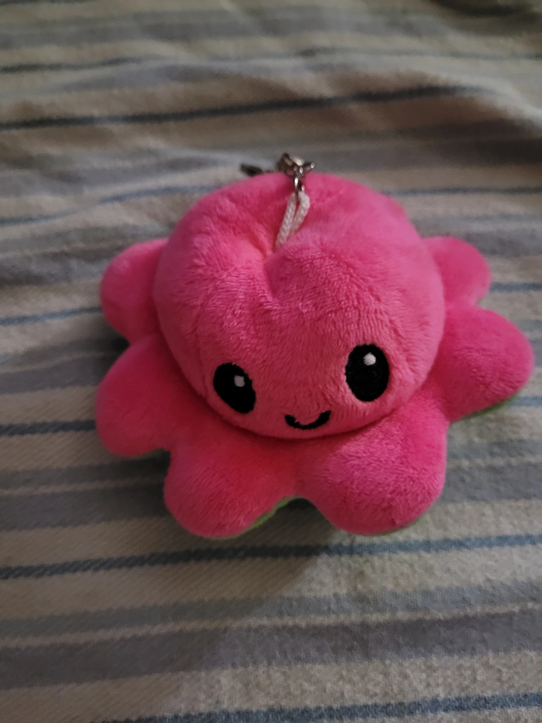 reversible mood octopus keychain plush