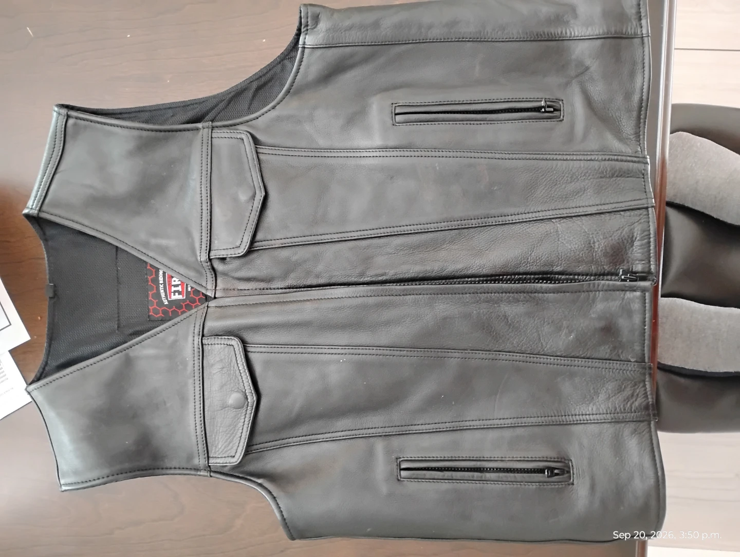 Harley-Davidson style motorcycle leather vest - photo 3